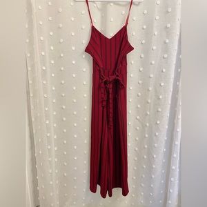 Red Pinstriped Eclipse Jumpsuit